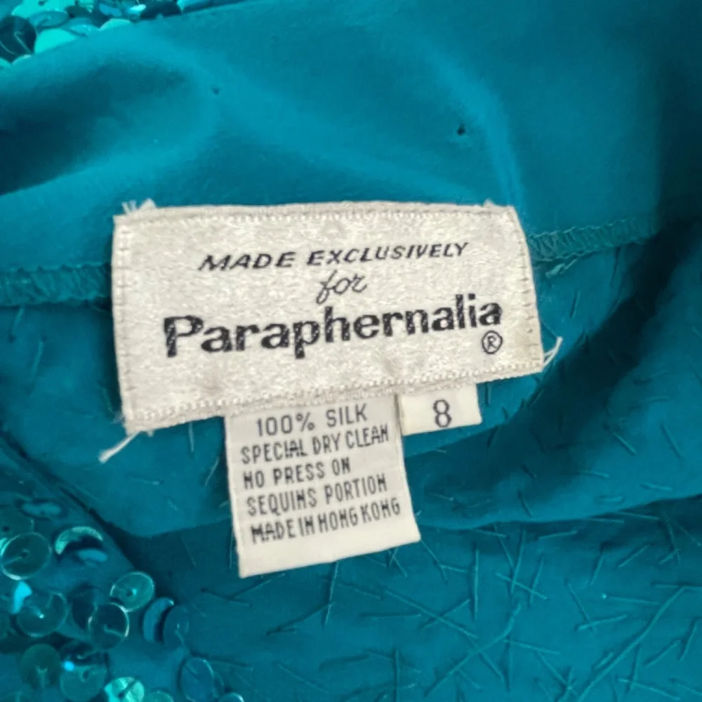 Vintage Turquoise Sequin Dress…Purchased in 1985…. - Picture 5 of 7